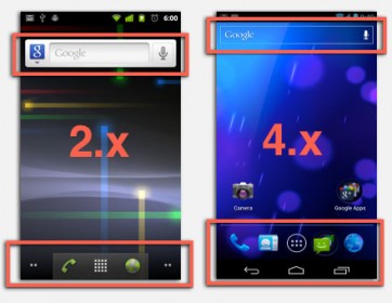 Android 2.x versus Android 4.x