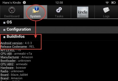 Android System Info - Werkt ook op een Kindle