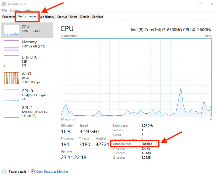 Windows 10 Task Manager - Performance Details